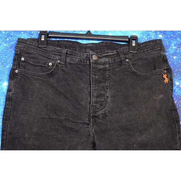 Ksubi Chitch Jeans Men 38x32 Slim Fit Black Denim Blu Bottle Pants Measure 34x31 - Picture 4 of 11